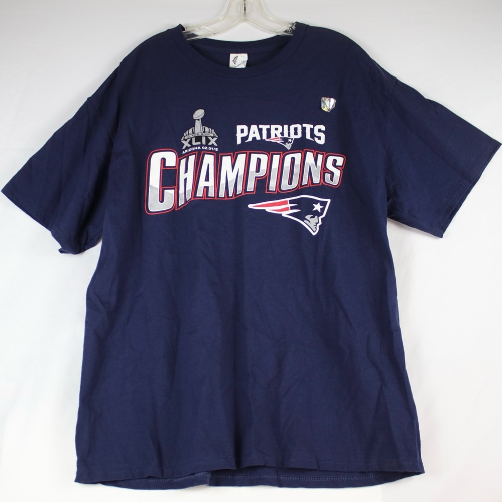 NFL 2004‎ New England Patriots Blue Super Bowl Champions T-Shirt Adult Size XL